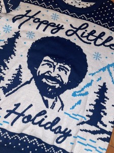 bob ross holiday sweater