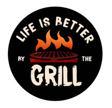 BBQ Life Is Better By The Grill  - 4" Car Vinyl Decal Window Cooler Laptop Bar