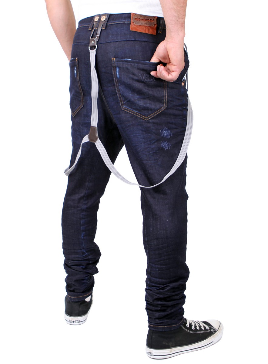 VSCT Jeans Herren Brad Slim Fit Rinsed mit Hosenträger V-5641529  