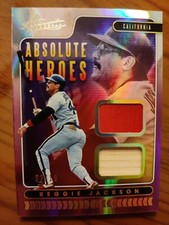 2020 Panini Absolute Heroes Purple Spectrum Dual Relic Reggie Jackson 2/10