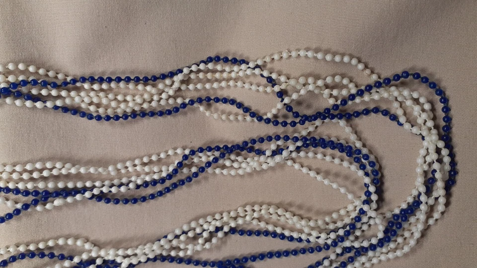 collier multi perles bleu et blanc C24 - Photo 3/4