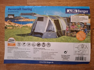 Berger Touring Busvorzelt Camping Ganzvorzelt Tunnelzelt Vorzelt B-ware  Ws3000mm online kaufen | eBay.de