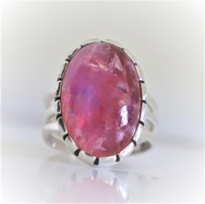 PINK RAINBOW MOONSTONE NATURAL GEMSTONE 925 STERLING SILVER JEWELRY RING 3 TO 12