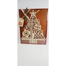 Hallmark Laser Cut Wood Tree NIB Making Spirits Bright 14 Inch Christmas Tree