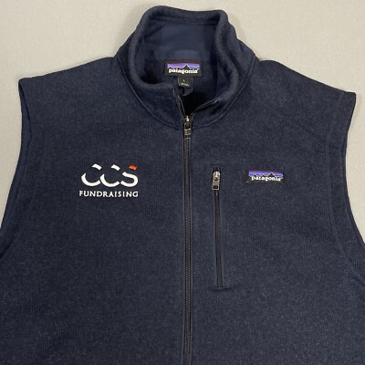 Patagonia Vest Mens Large Blue Better Sweater Full Zip Fleece Work