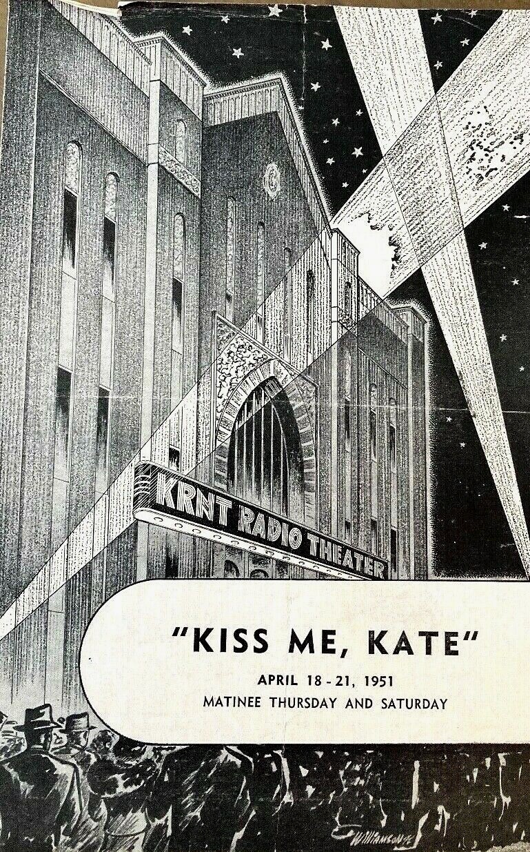 1951 The PLAYBILL "Kiss Me Kate" KRNT Theater Des Moines eBay