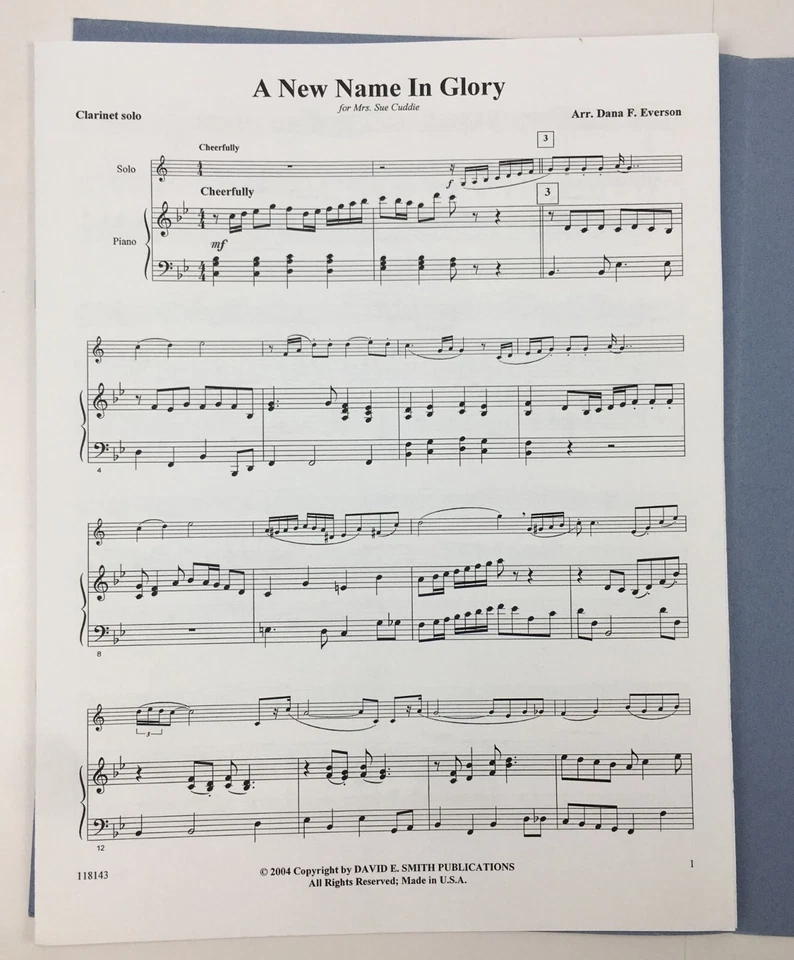 A New Name In Glory Clarinet Solo Level 4 Piano Sheet Music By Dana F Everson - Image 2 of 4