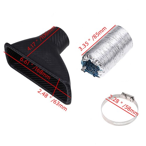 Universal Car Bumper Turbo Air Intake Pipe Turbine Inlet Pipe Funnel Kit - Picture 2 of 6