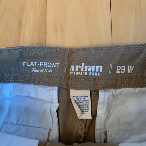 URBAN PIPELINE Men’s Khaki Shorts 29x11 Twill Flat Front Chino Preppy Casual - Picture 5 of 7