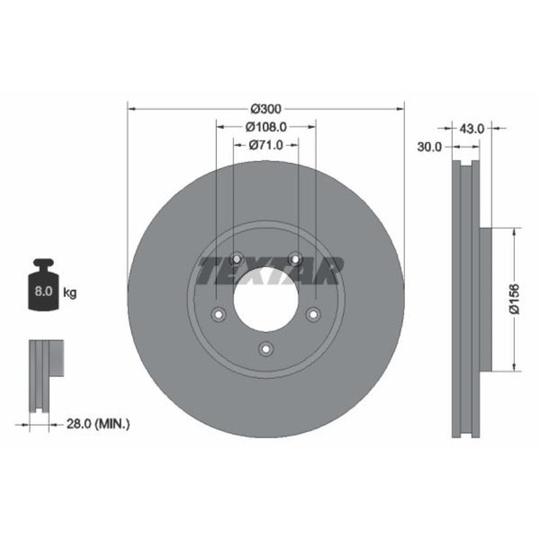 Textar 2X Bremsscheibe Vorne Ø300 Mm FüR Jaguar S-Type X200 3.0 V6 2.7 D-image