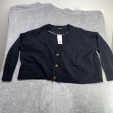 Wild fable Knitted Cropped Cardigan Sweater Size XL Black