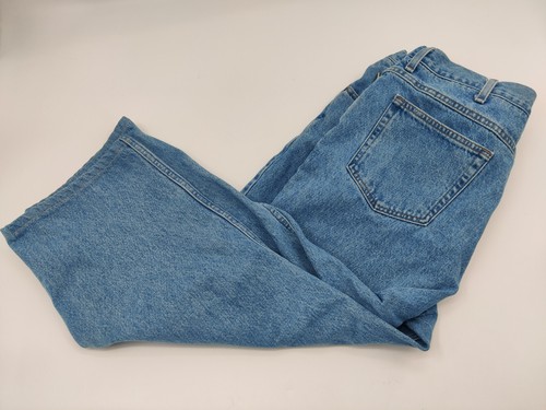 Vintage L.L. Bean Comfort Waist Light Wash Blue Denim Jeans Wide Leg Men's 38x29