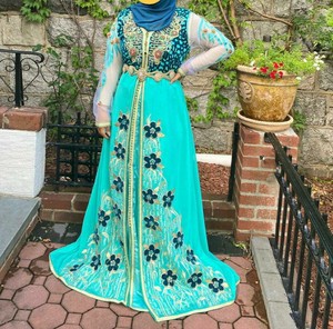 turquoise and gold wedding dresses