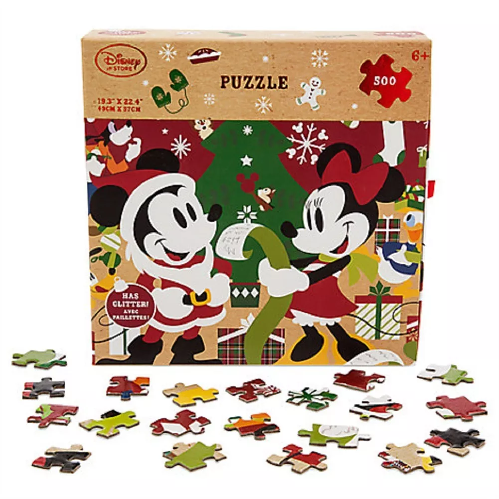 Disney Store Minnie and Mickey Mouse Christmas Puzzle 500 Piece 2016