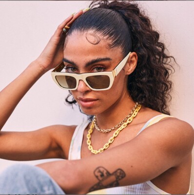 Quay sunglasses “dollar signs” Quay x Desi Dollar Signs Square Sunglasses - White  main image 4