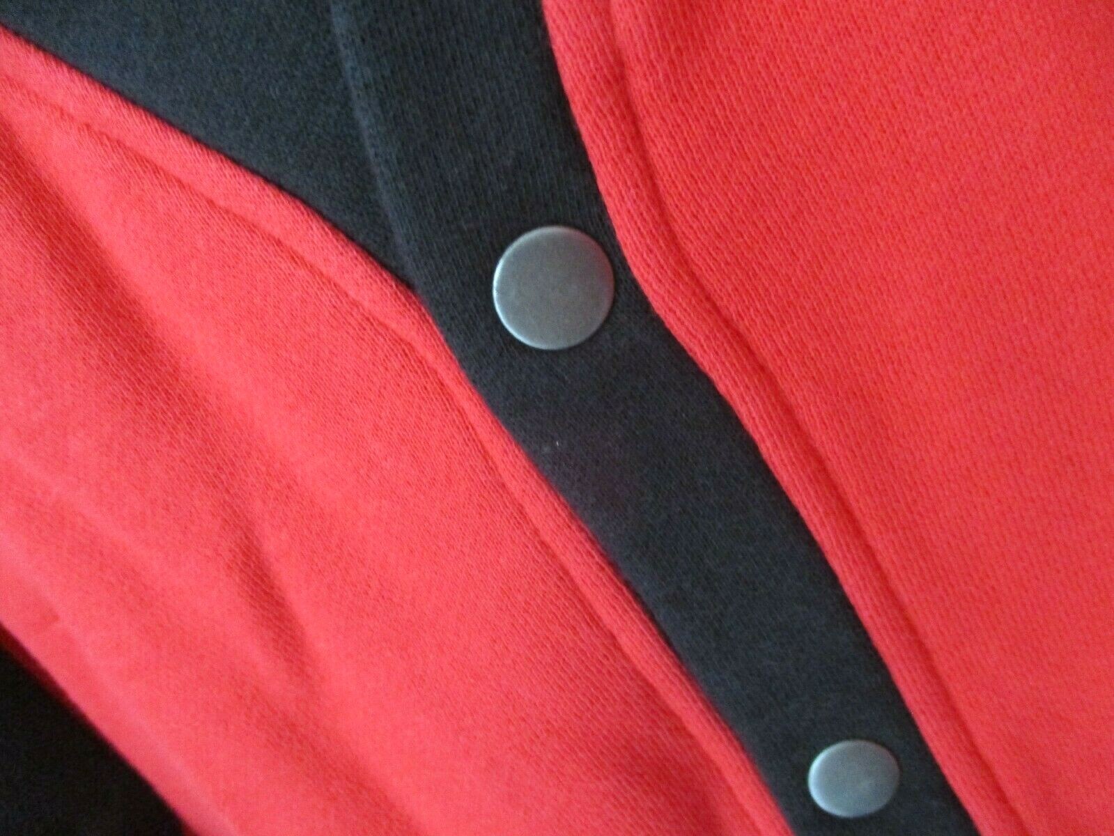 CARDIGAN FLEECE SPORT SWEATER BUTTON UP RED & BLACK SMALL NEW #1-image