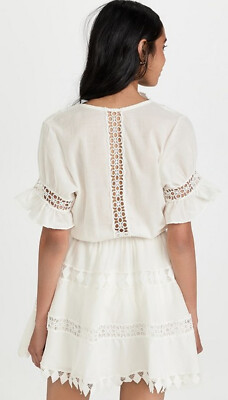 Peixoto Ora Embroidered Lace Cover-Up Mini Dress Size L Anthropologie | eBay