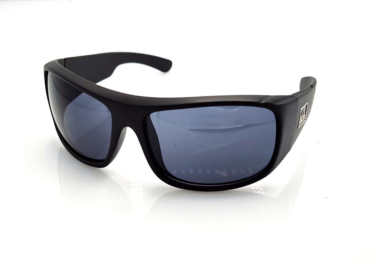 Quicksilver Large Sports Wrap Sunglasses Matte Black Frame Smoke