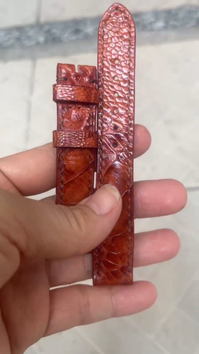 20mm/18mm Padded Brown Genuine OSTRICH Leg LEATHER SKIN WATCH STRAP BAND - Video 1 of 1