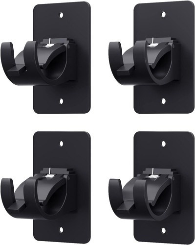 4 Pieces Self Adhesive Curtain Rod Bracket, Universal Plastic Curtain Rod Holder