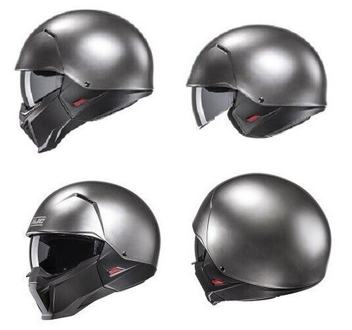 HJC i20 tg M casco moto mentoniera staccabile Hyper Silver 2 visiere lucido - Foto 5 di 5