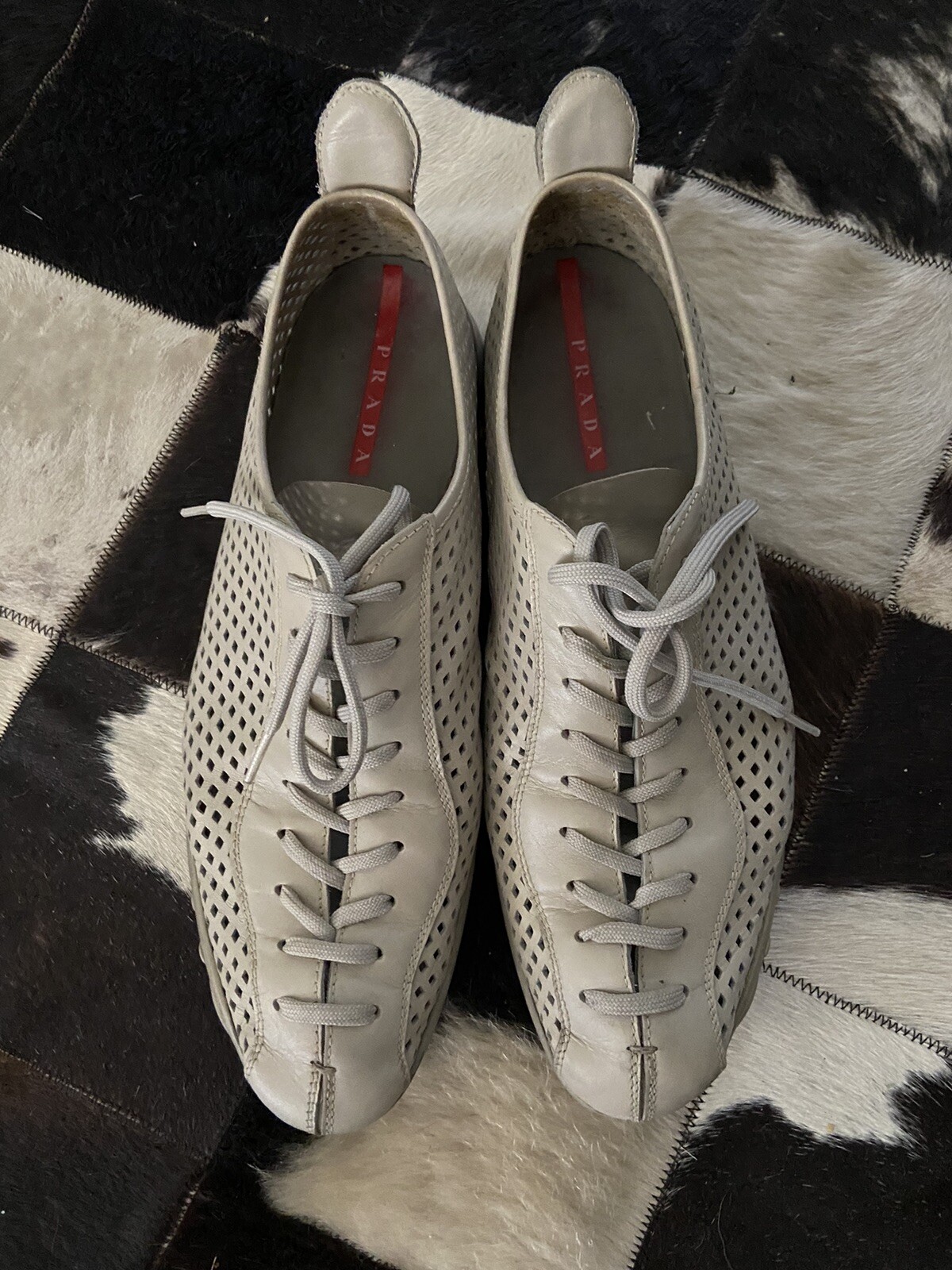 Rare Vintage Prada Leather Sneakers for Men, Size 12 - Great Condition!