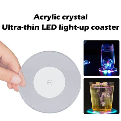 Creative LED Lights Cup Sticker Flash Luminous Bottle Cup Wine Mat Coaster Bar