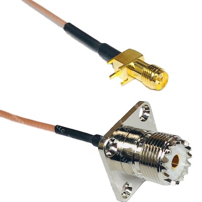 RG178 RP-SMA Female PCB to UHF Female Flange Coax RF Cable USA-Ship