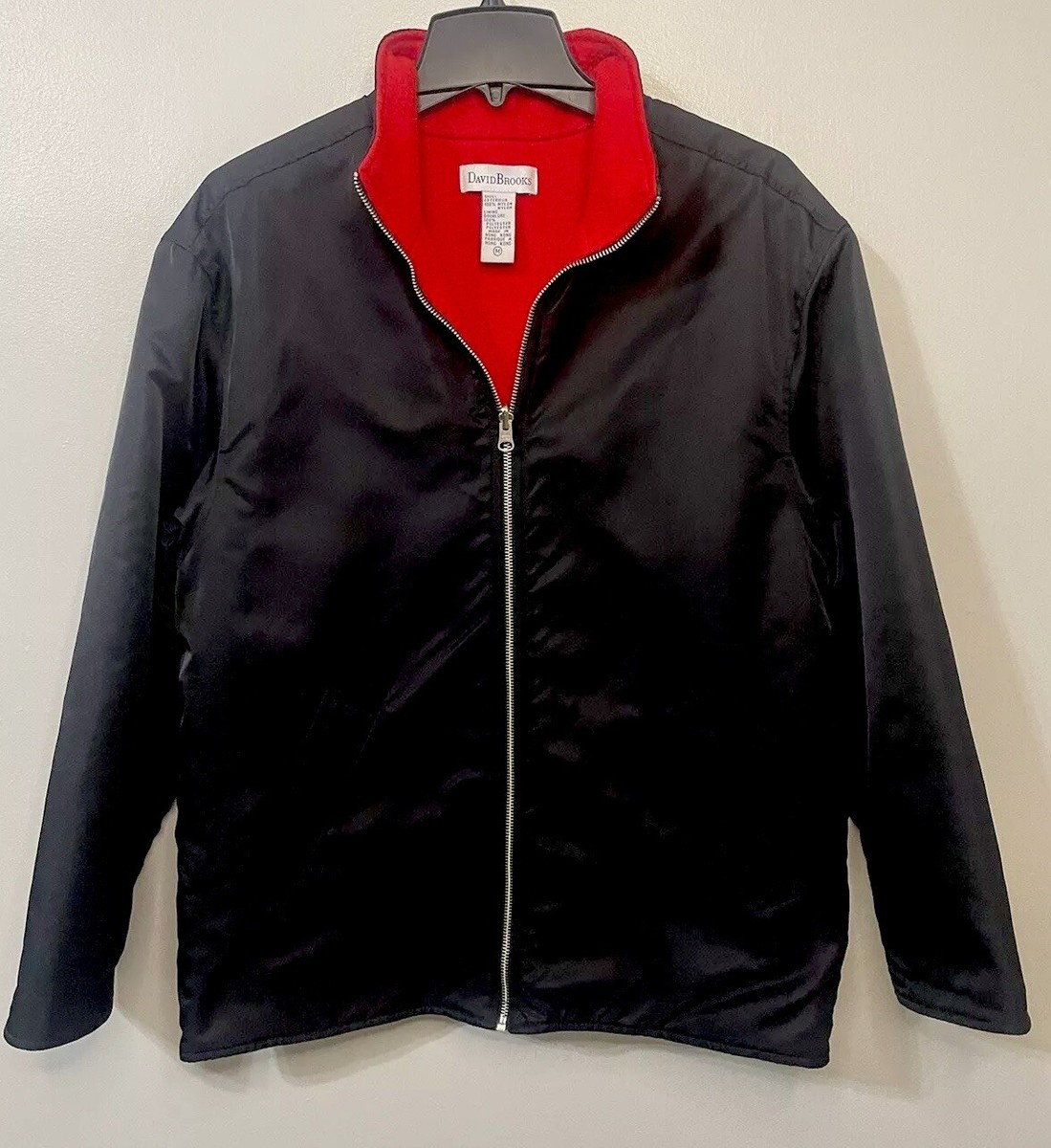 Vintage Bomber Jacket Men's XL Black Full Zip Mock Neck Hong Vintage Bomber Jacket Men's XL Black Full Zip Mock Neck Hong