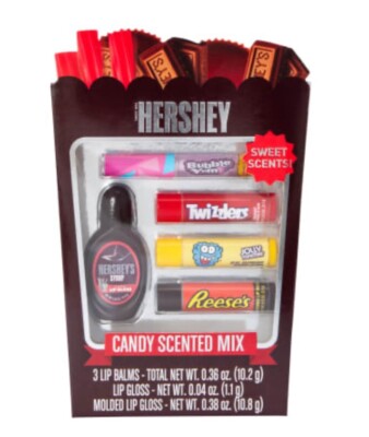 Hershey Candy Scented Mix  Lip Set 4 Lip Balms 1 Lip Gloss {B5}