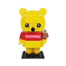 NEW - Pooh Bear Brick Head - Building Set - Custom - Honey Pot