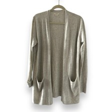 FatFace Oatmeal Knit Open Front Long Cardigan Women's Size 12 Edge To Edge Comfy