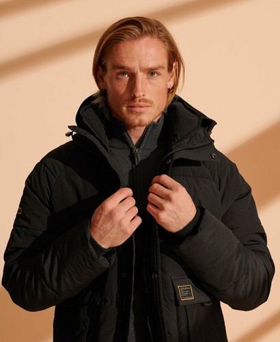 Superdry Pivot Parka Coat Black Long 