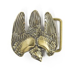 Handmade brass belt buckle Fighting Falcon, Solid hunting hawk sculptural
