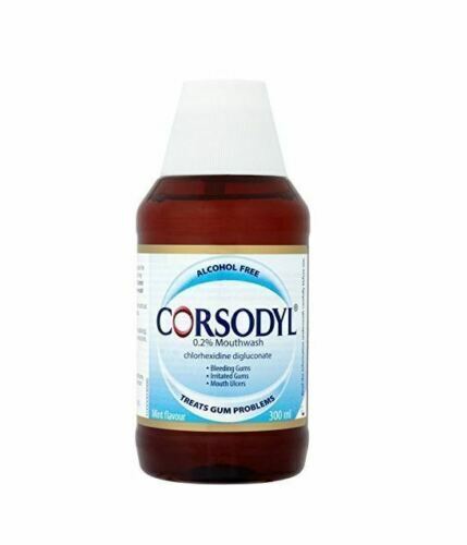 Corsodyl Antibacterial Mouthwash Alcohol Free 300ml - New Stock - Free P&P