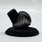 Sterling Silver 925 Black Onyx Ring & Diamond Cut Hoop Earrings Lot 21.3g — photo 5