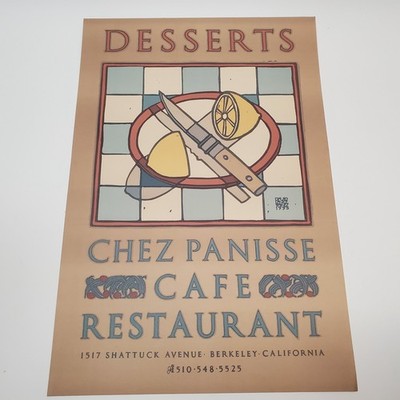 Chez Panisse Cafe Restaurant Berkeley CA Poster David Lance Goines 1995 24x16