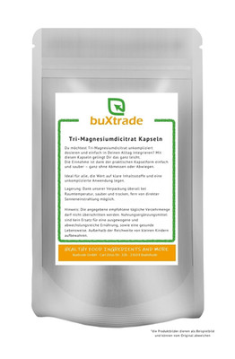 2 kg | Tri-Magnesium Kapseln | Kapseln | Magnesium | Buxtrade | Citrat