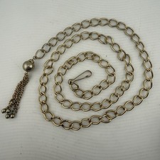 Vintage Gold Tone Chain Necklace Belt Adjustable Tassel 35 As Found