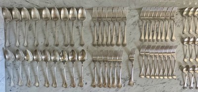 VINTAGE ARTHUR KRUPP ITALY  SILVER PLATE STAINLESS  FLATWARE SET  118 PIECES