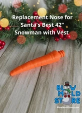 Replacement Carrot Nose Blow Mold Snowman with Vest Santa's Best & General Foam