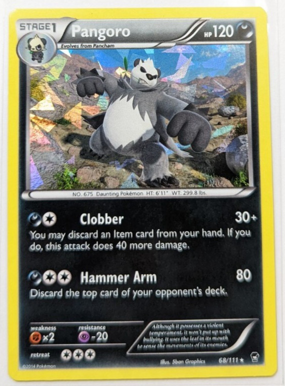 Pokémon TCG Pangoro Furious Fists 68/111 Cracked Ice Holo Rare NM