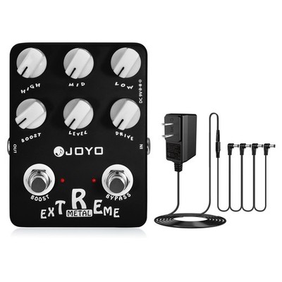 JOYO Extreme Metal Guitar Pedal Band EQ Low-Mid-High Gain 9V Adapter 4 Way Cable