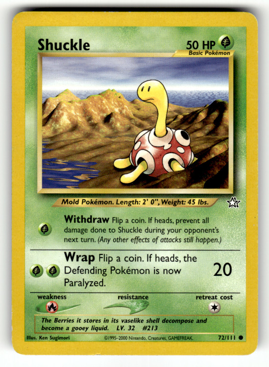 Shuckle 072/111 Unlimited Common Neo Genesis