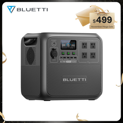 BLUETTI AC180 1800W 1152Wh Portable Power Station Solar Generator