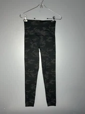 Spanx Leggings Womens M Black Camo Look At Me Now High Rise Seamless Shapewear