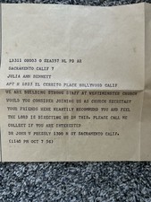 Vintage WestiMinister Telegram Telegragh  John Pressly Sacramento 