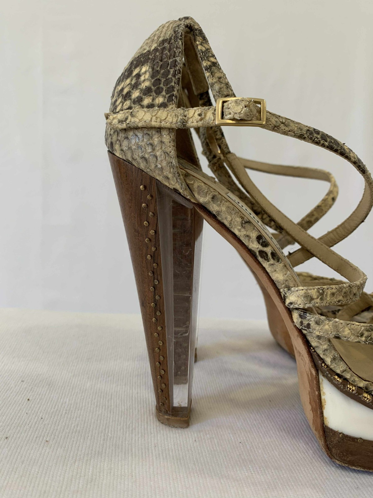 Jimmy Choo London Python Platform Heels Size 8.5 … - image 10