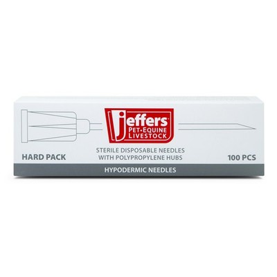 Jeffers Poly Hub Veterinary Needles 100 Pack   Sterile Hypodermic Needles for