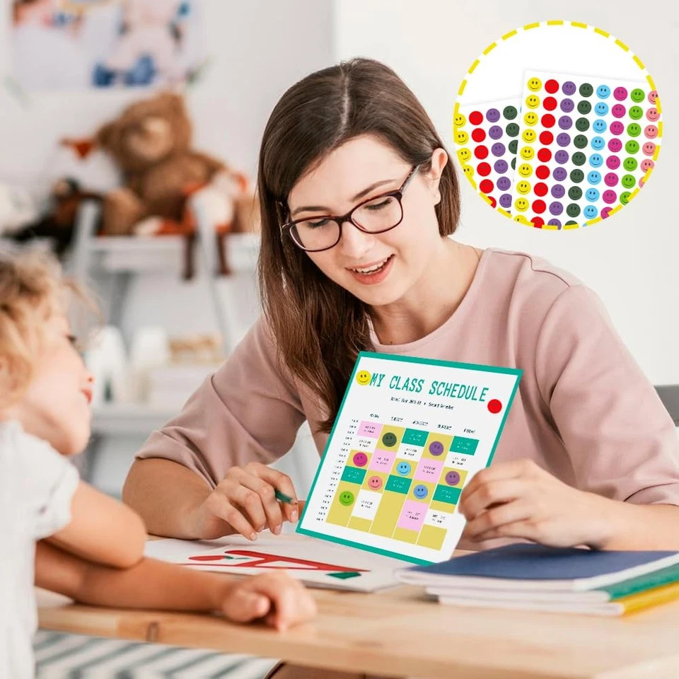 6000 PIEZAS Pegatinas Faciales Sonrientes, Pequeñas Hojas Happy 50, Multicolores Foto 4 de 4